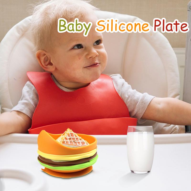 Baby Food Weaning - 실리콘 아기 식기 세트, 흡착식 유아용
