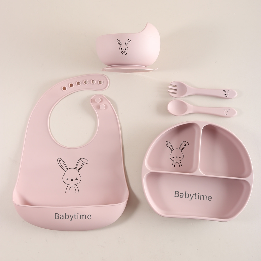 Baby Food Weaning - 5개입 토끼 아기 식기 세트, 식품