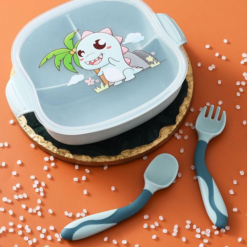 Baby Food Weaning - 아기 포크 및 스푼 실리콘 이유식