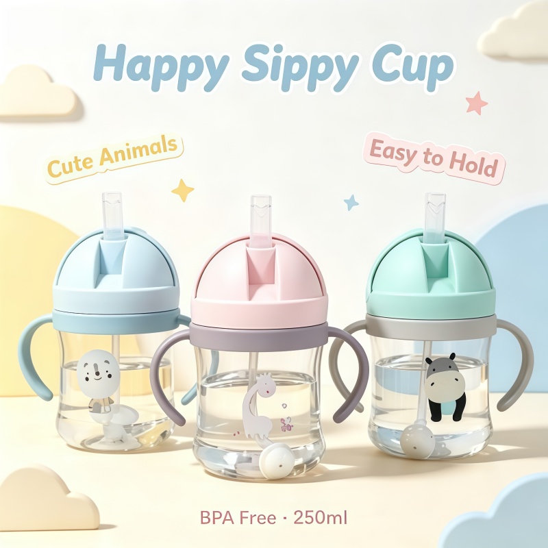 Baby Food Dispensing Spoon - 새로운 만화 패턴 야외용 어린이 빨대