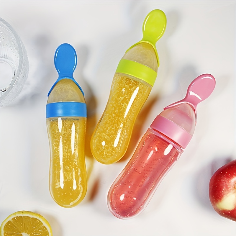 Baby Food Dispensing Spoon - 아기 수유용 실리콘 젖병과 스푼, 3온스