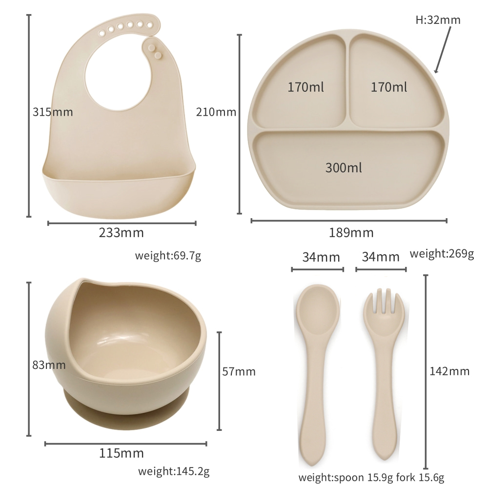 5개입 토끼 아기 식기 세트, 식품 등급 실리콘 이유식 - Baby Food Weaning 리뷰 및 가격